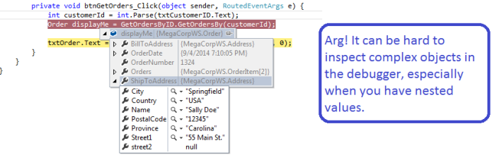 Inspecting Complex Objects In the Debugger