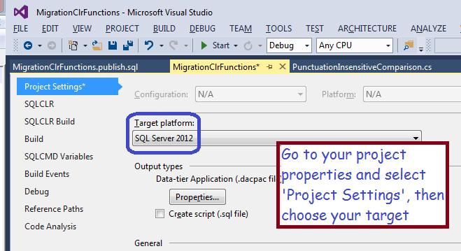 Go to your project properties and specify the target platform you use at your site.